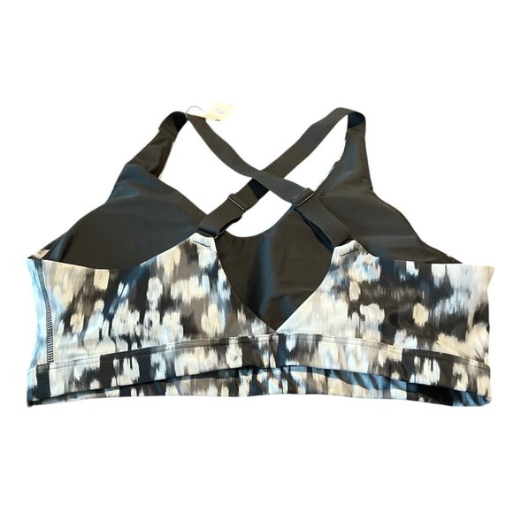 Aerie OFFLINE Shine Strappy Back Sports Bra XL Black & White NWT - Picture 4 of 7